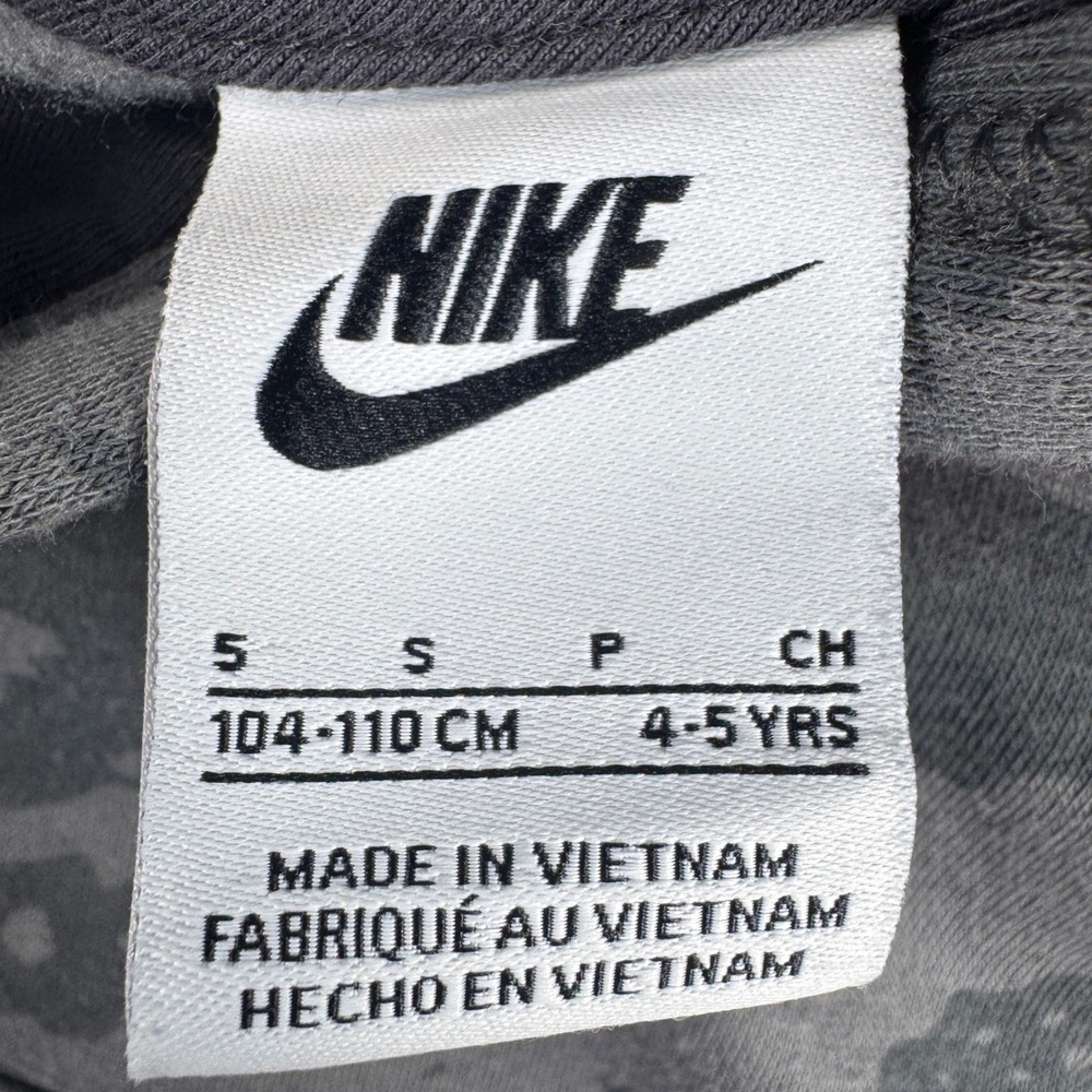 Nike Kids Grey Camo Pullover Hoodie Red Logo Size 5 4-5 Years Sweatshirt - Picture 7 of 9